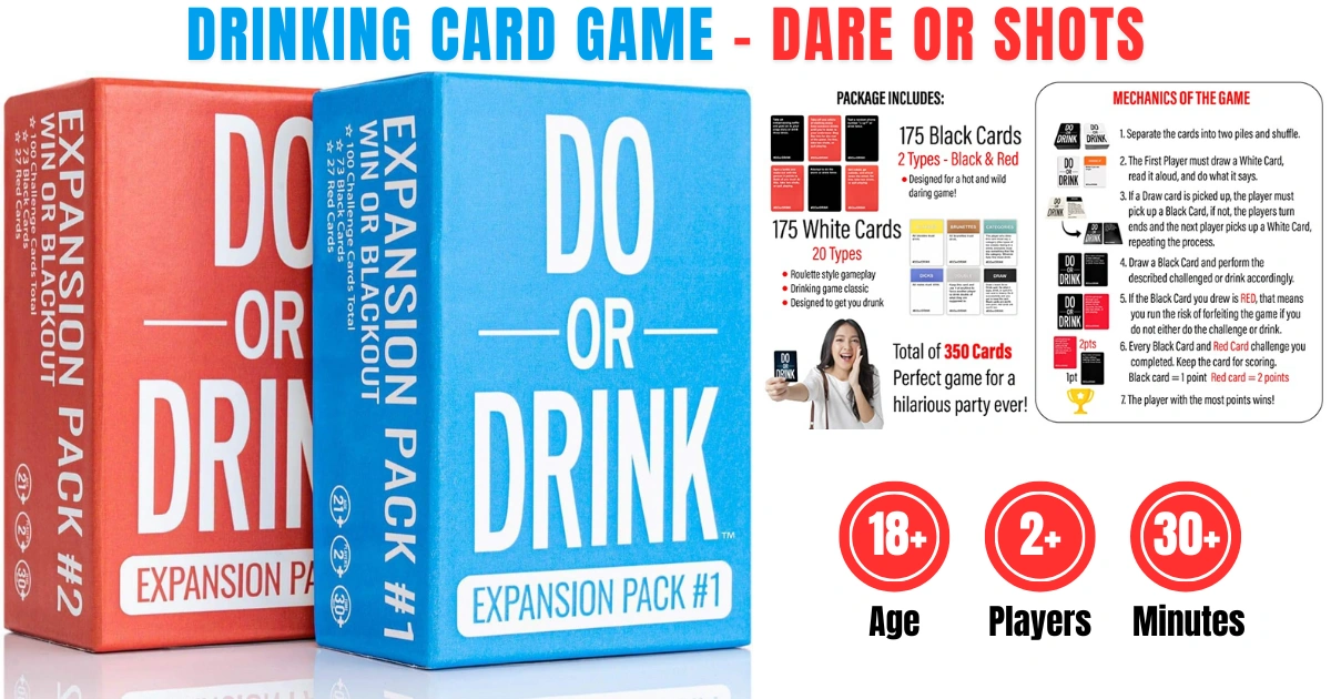 Do or Drink Party Card Game Crazy Rules 18+, best drinking board games for adults, party card games ideas offline to play with friends, do or drink game, do or drink rules, card game for college camping, party card game for college, game for college camping st, parties funny for men women, Scenescoop Board Game Ideas 2024