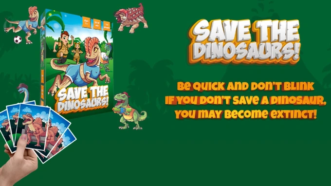 Save the dinosaurs card game rules, dino card game for gift bag, save the dinosaurs card game to play with family