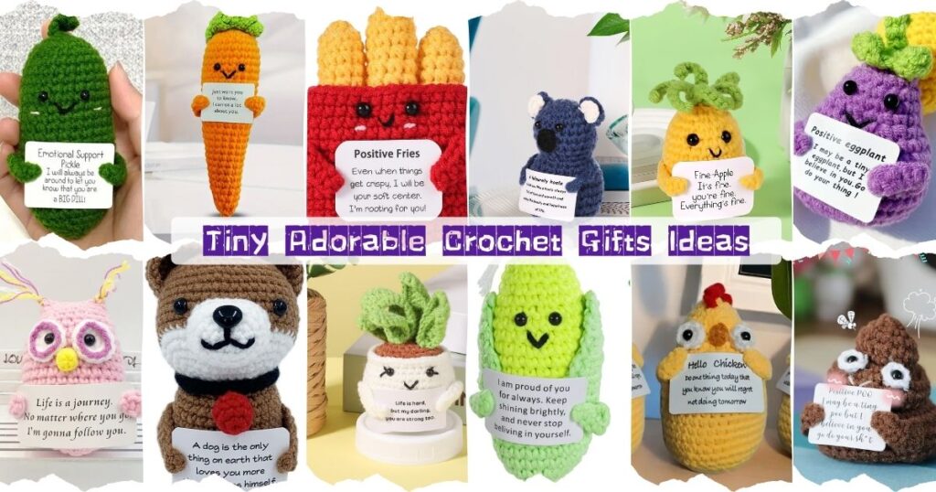 Positive Emotional Support Pickle, 26 Cute Handmade Crochet Toys Gift Ideas, Birthday Gift for Friends and Family, crochet toys handmade, Positivity Affirmation Card for Encouragement Gifts, Creative Artisans Gift for Friends, Art Craft Ornament Holiday Home Decor, Tiny Small Gift Ideas, Positive Crochet Animals, Tiny Adorable Crochet Gift Ideas 2024
