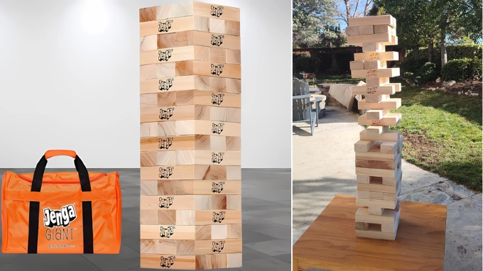 5 feet oversized Jenga blocks