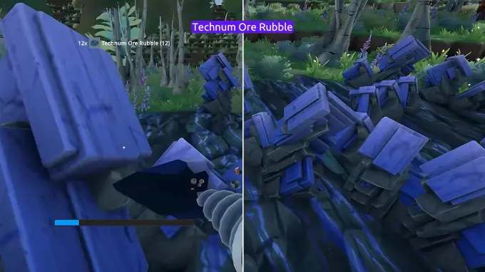 a screenshot of Technum ore rubble in Foundry pc game, what is Technum Ore, how to use Technum Ore, How Technum ore look like in Foundry game