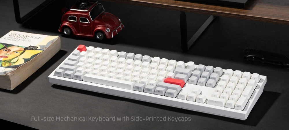 Image of a Full-size Mechanical Keyboard with Side-Printed Keycaps 